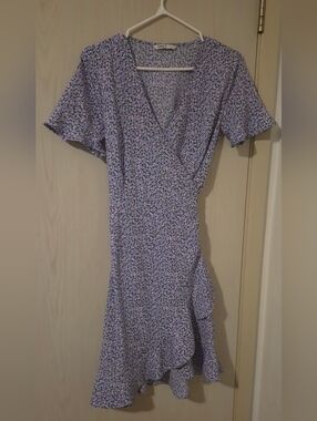 ONLY Olivia Lilac Floral Wrap Dress (Size 36/ US 4/ Small)